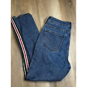 PacSun Mon Jean Blue Denim Side Stripe Straight Leg Womens Stylish Jeans Size 26